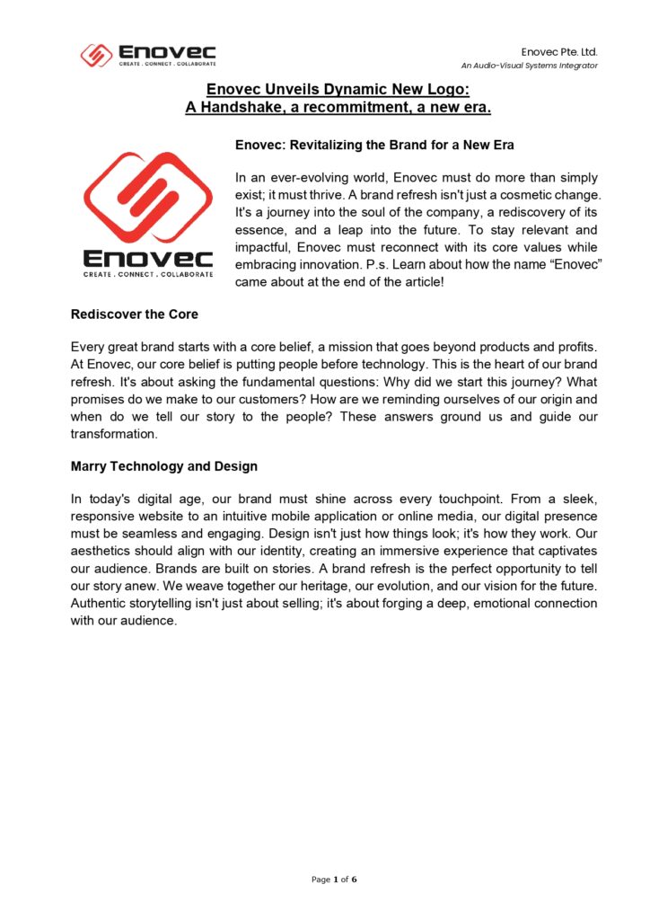 Enovec Refresh Explainer